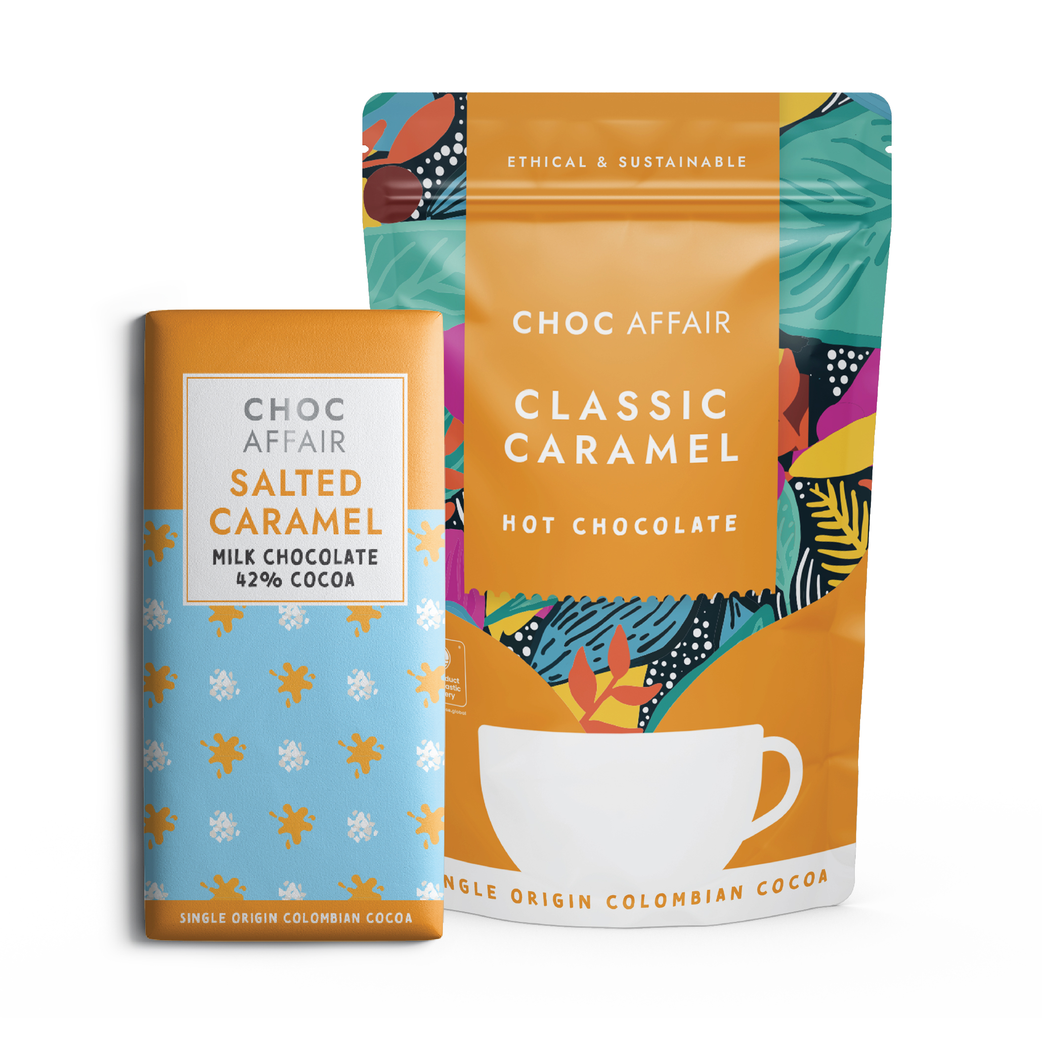 caramel-hot-choc-90g Salted Caramel Hot Chocolate and Chocolate Bar Gift Set