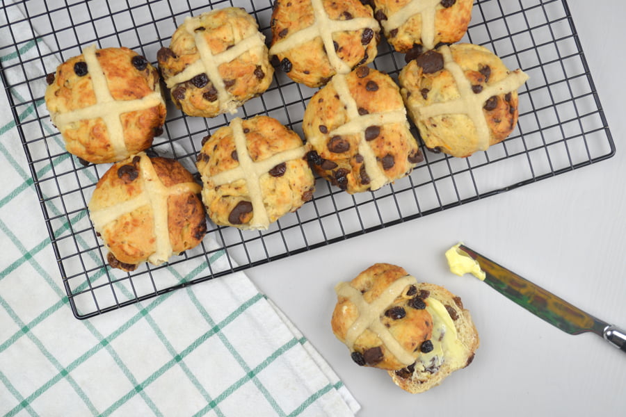 Spiced Chocolate Hot Cross Buns