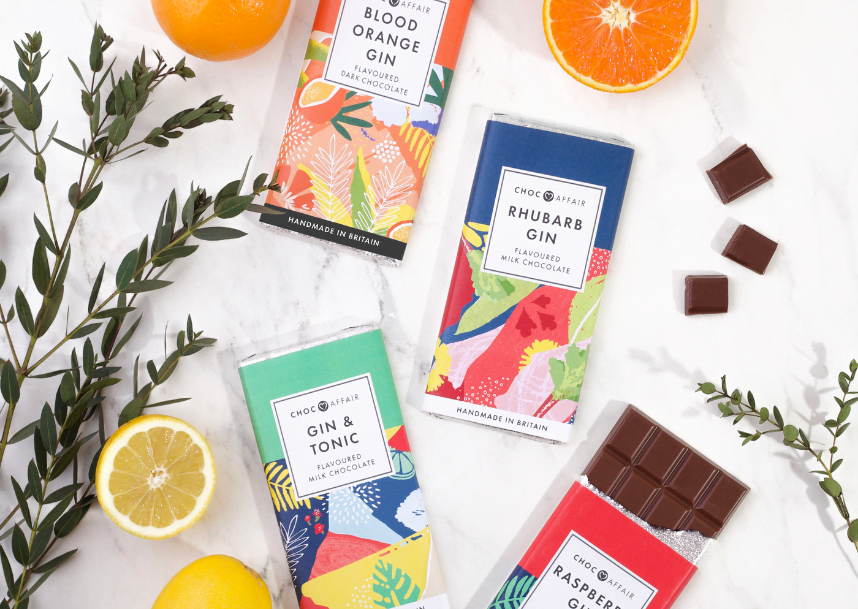 Gin-infused chocolate bars from Choc Affair