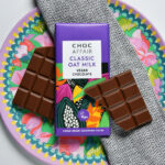 Oat m!lk chocolate bar on white background - Choc Affair