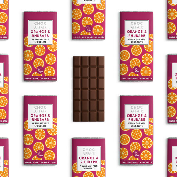Multiple orange & rhubarb oat m!lk chocolate bars