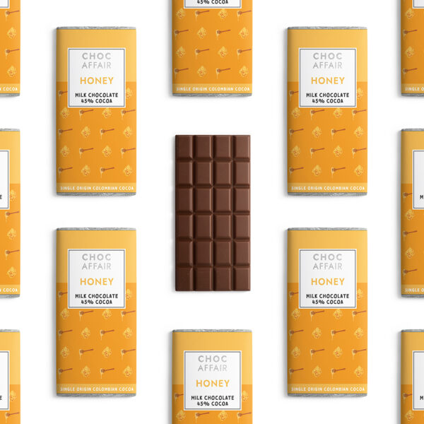 Multiple honey milk chocolate bars