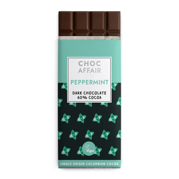 Peppermint dark chocolate bar