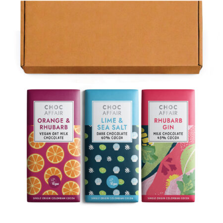 3 bars if chocolate on white background - Choc Affair