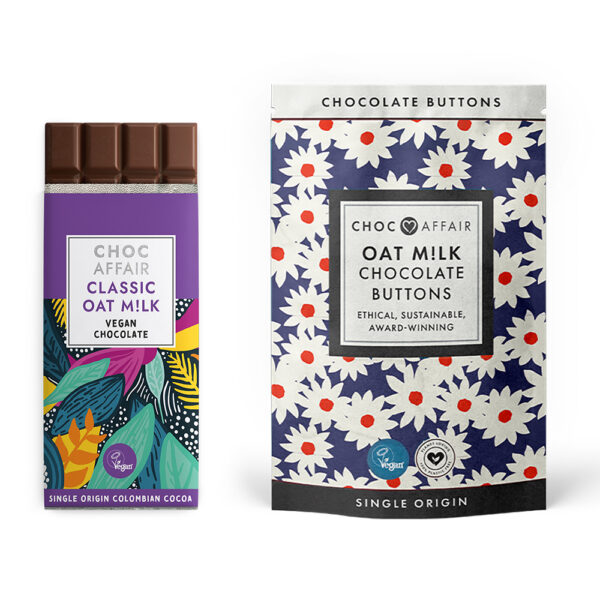 Oat Milk chocolate bar and buttons gift set