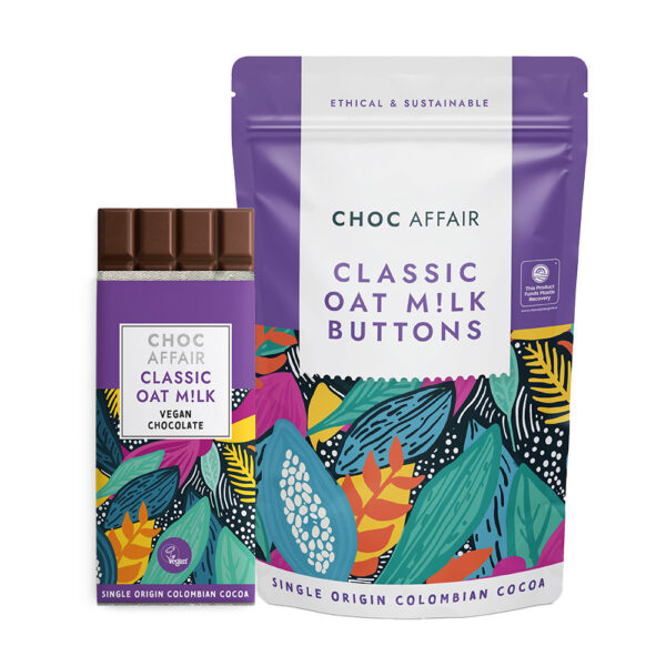 Oat Milk chocolate bar and buttons gift set