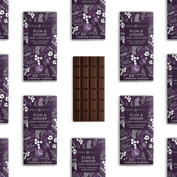 Plum & Ginger Dark Chocolate Bars