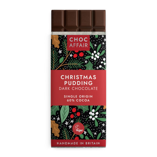 christmas pudding dark chocolate bar