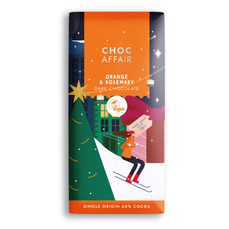 Choc Affair Orange and Rosemary Dark Chocolate Christmas chocolate bar