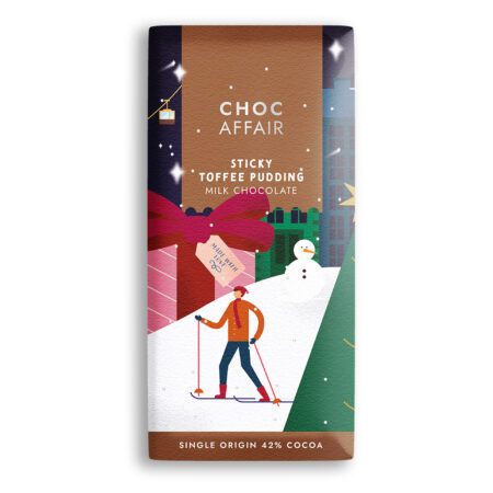 Choc Affair Sticky Toffee Pudding Milk Chocolate Christmas chocolate gift bar